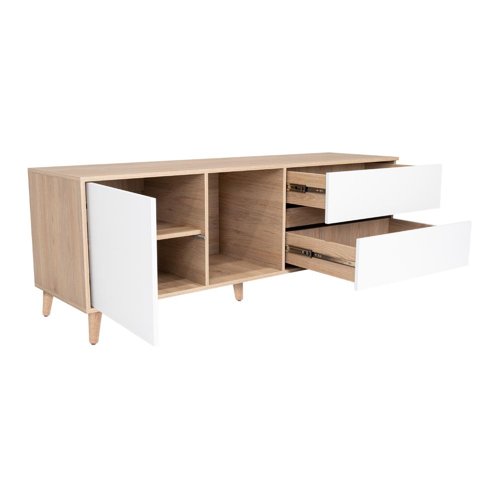 Mesa Para Tv Topacio Rovere Y Blanco Para Televisor De Hasta 60 Pulgadas