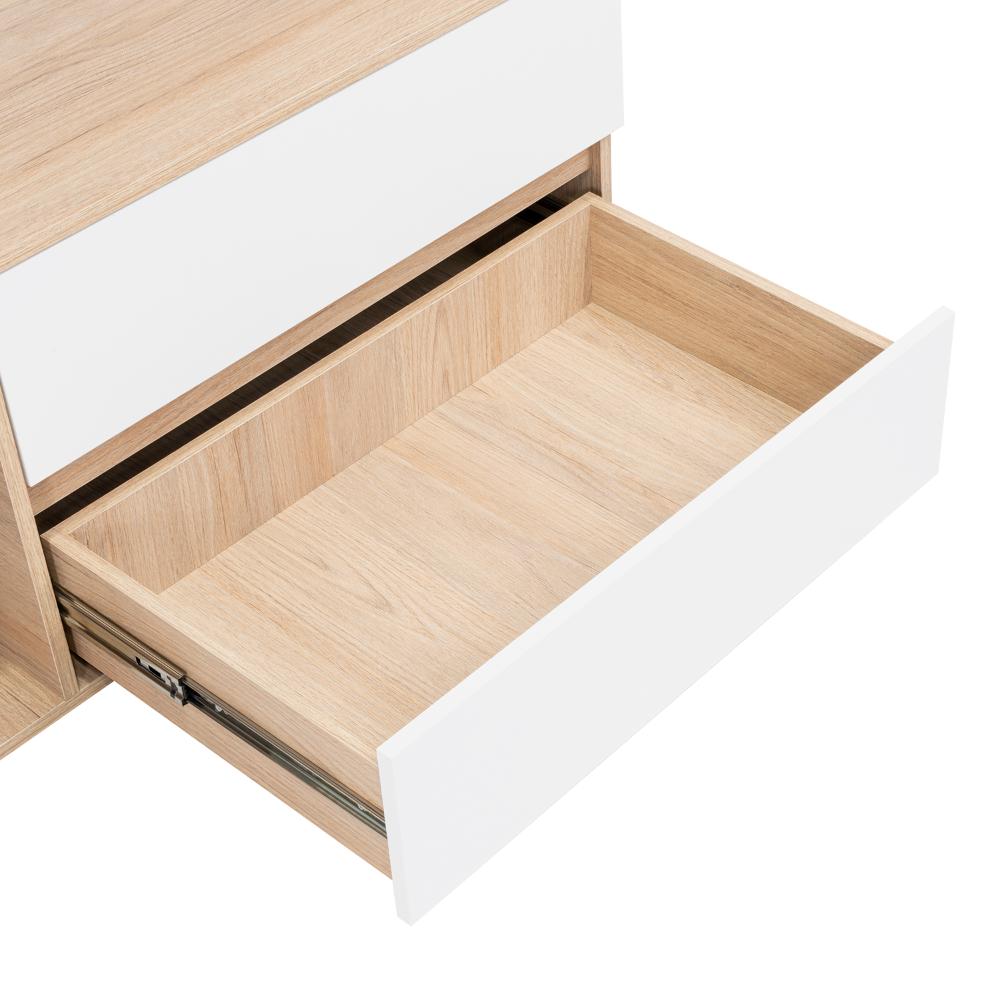 Mesa Para Tv Topacio Rovere Y Blanco Para Televisor De Hasta 60 Pulgadas