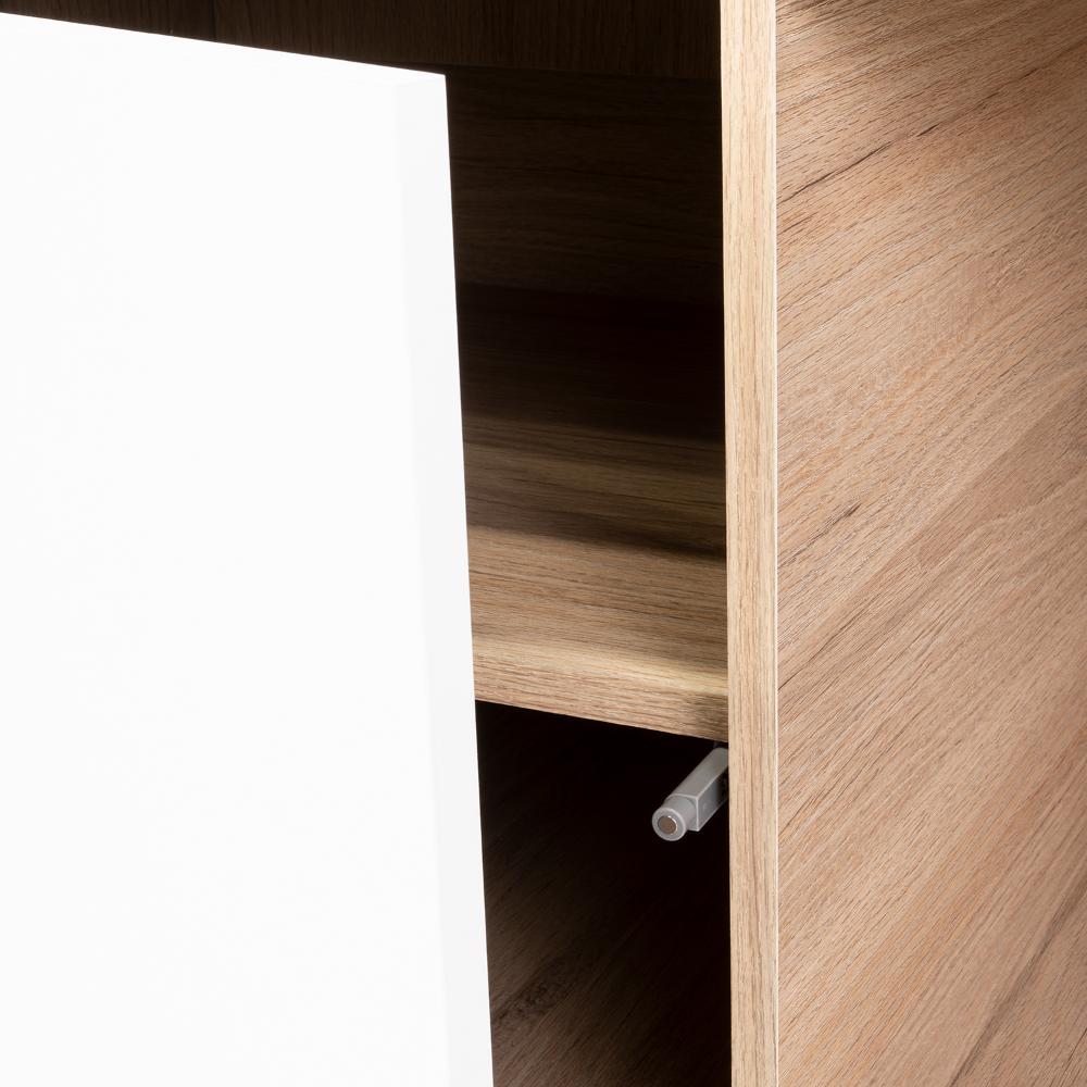 Mesa Para Tv Topacio Rovere Y Blanco Para Televisor De Hasta 60 Pulgadas
