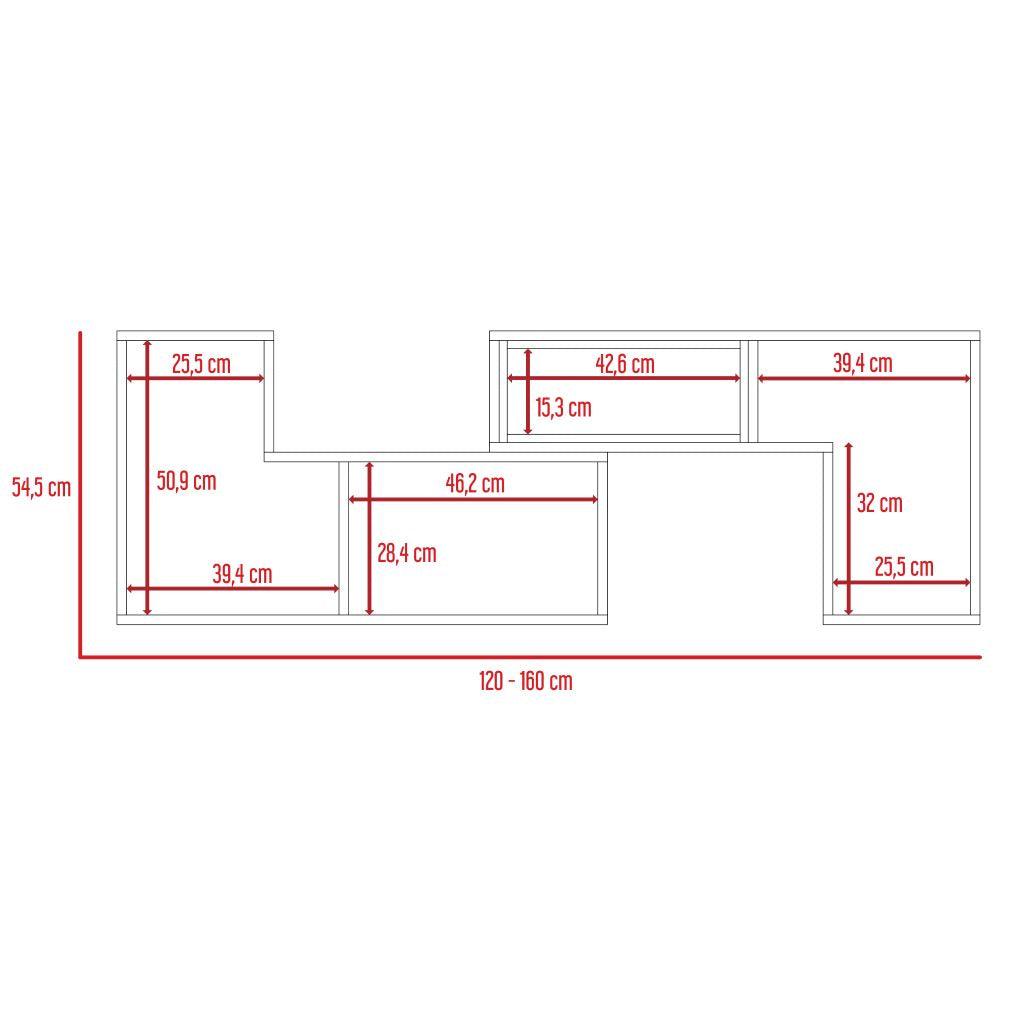 Mesa Para Tv Veluna Rovere Y Blanco, Con Espacio Para Televisor De 50 Pulgadas