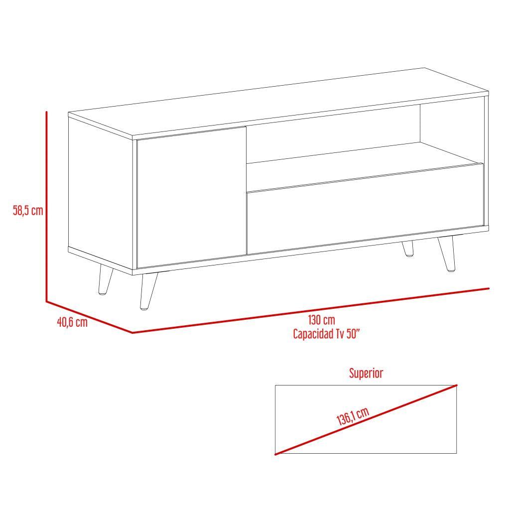Mesa Para Tv Andabla Mocoa Y Blanco Para Televisor De 50 Pulgadas