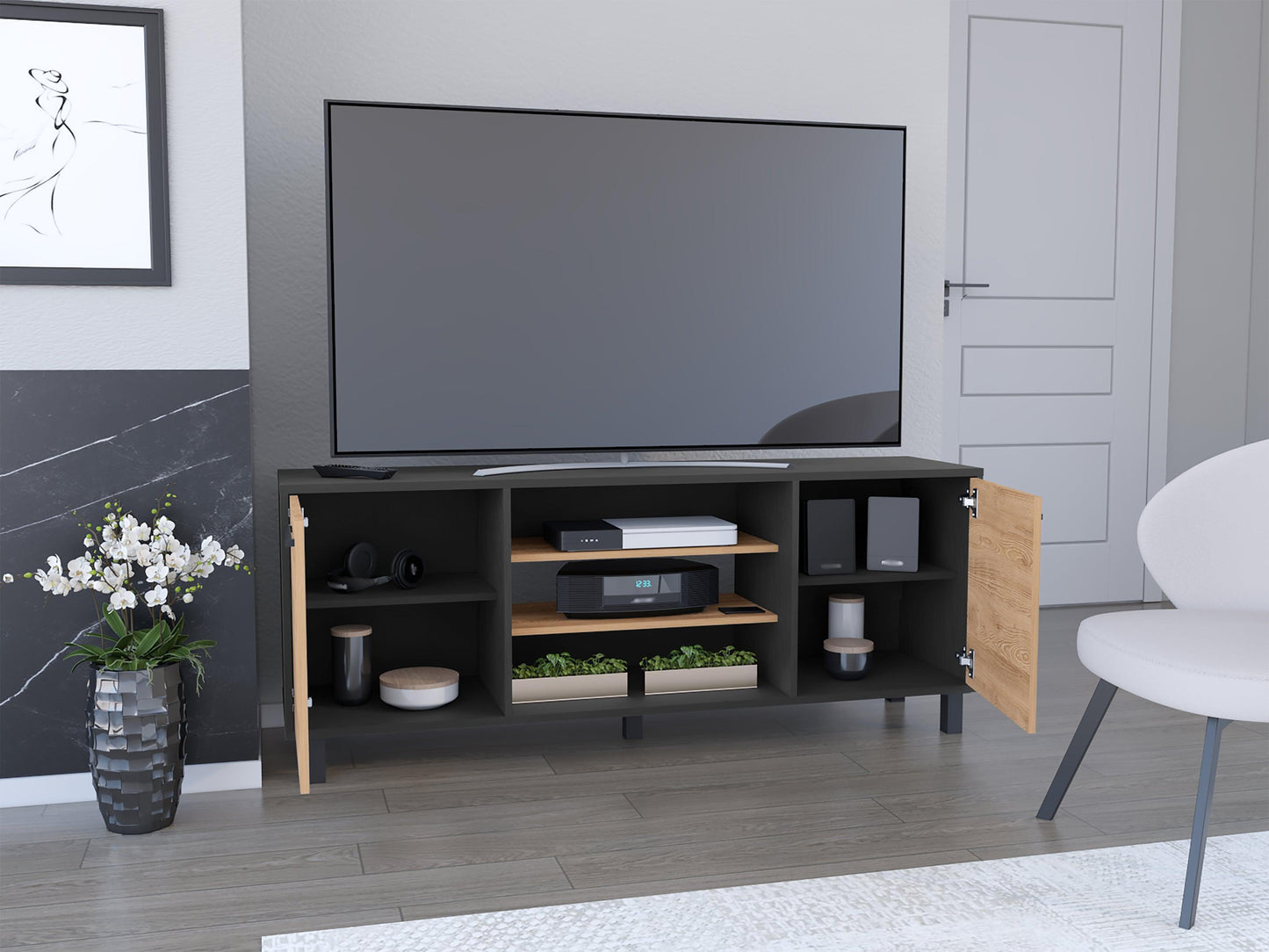 Mesa Para Tv Okria Wengue Y Miel Para Tv De 65"