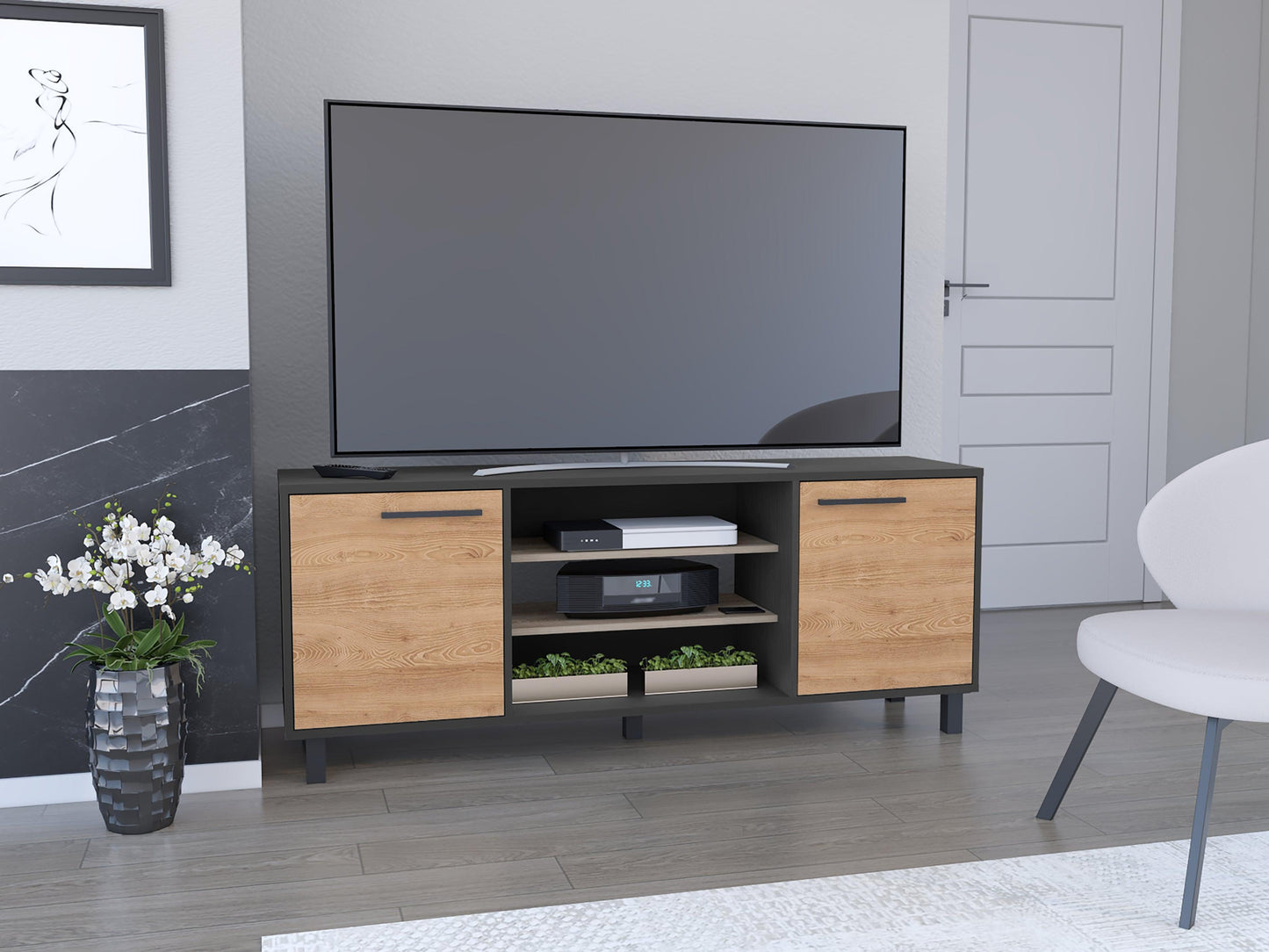 Mesa Para Tv Okria Wengue Y Miel Para Tv De 65"