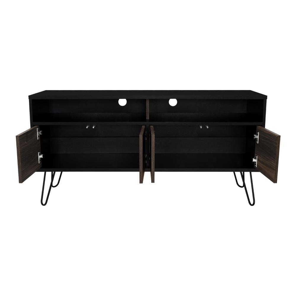 Mesa Para Tv Vamira Wengue Y Taupe Para Televisor De 55"