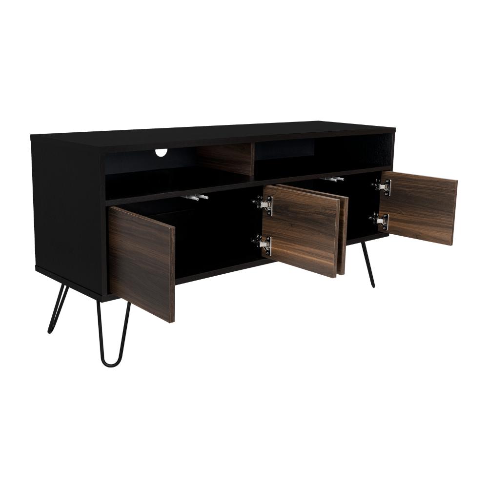Mesa Para Tv Vamira Wengue Y Taupe Para Televisor De 55"