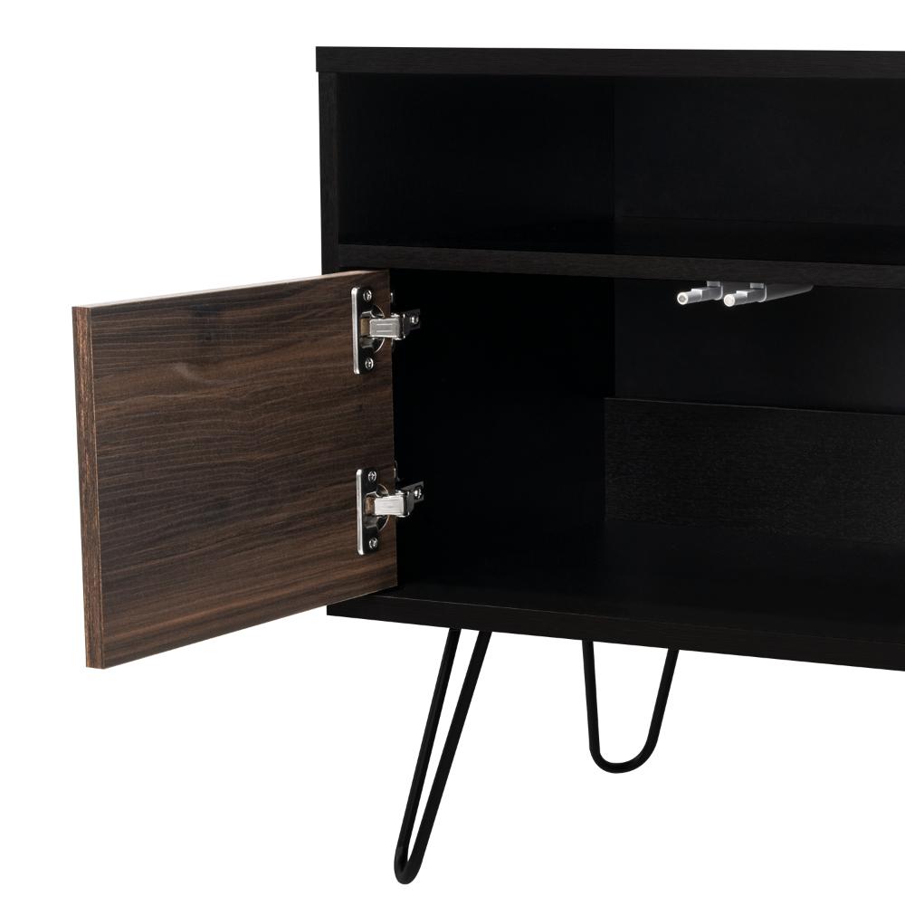 Mesa Para Tv Vamira Wengue Y Taupe Para Televisor De 55"