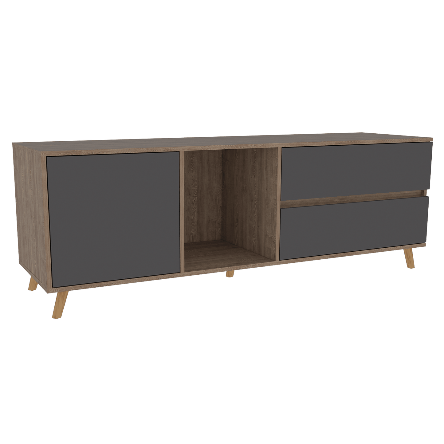 Rack Para Tv Jureli Miel + Plomo