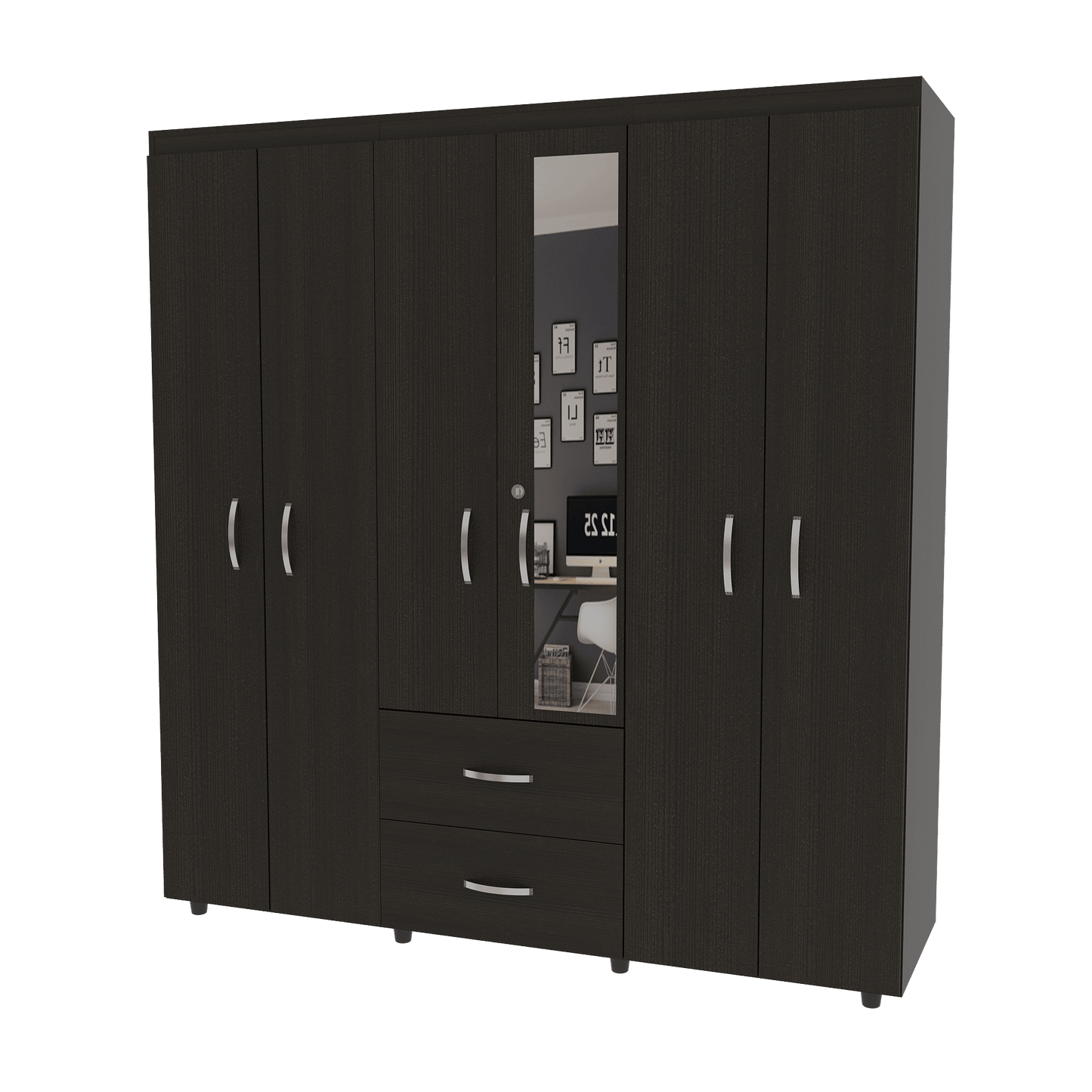 Closet Azecank Con Espejo Wengue