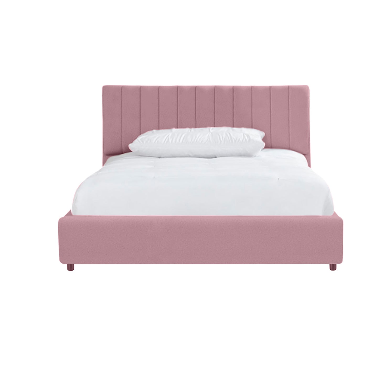Base Cama Baul con Espaldar Sencillo Infantil Luna 100x190x120 rosado