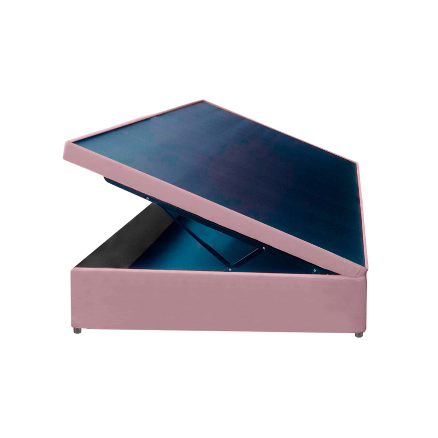 Base Cama Baul con Espaldar Sencillo Infantil Luna 100x190x120 rosado