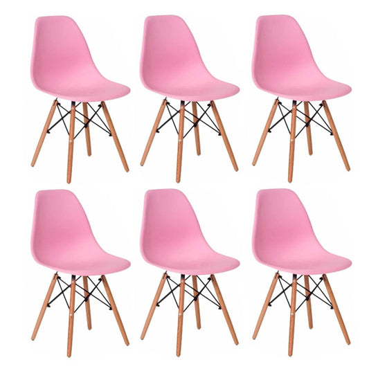 Set x6 Silla Eames Rosado