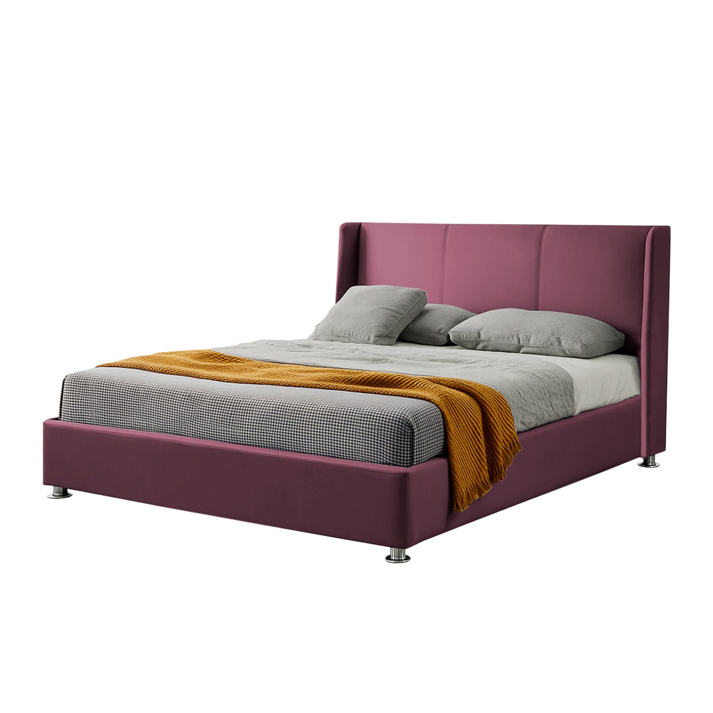 Base Cama Con Espaldar King Mousai Salmon
