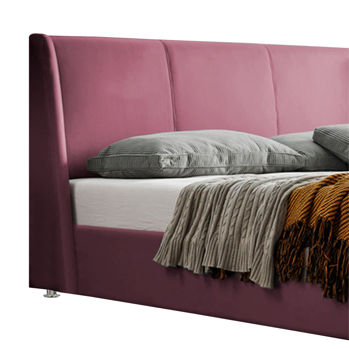 Base Cama Con Espaldar King Mousai Salmon
