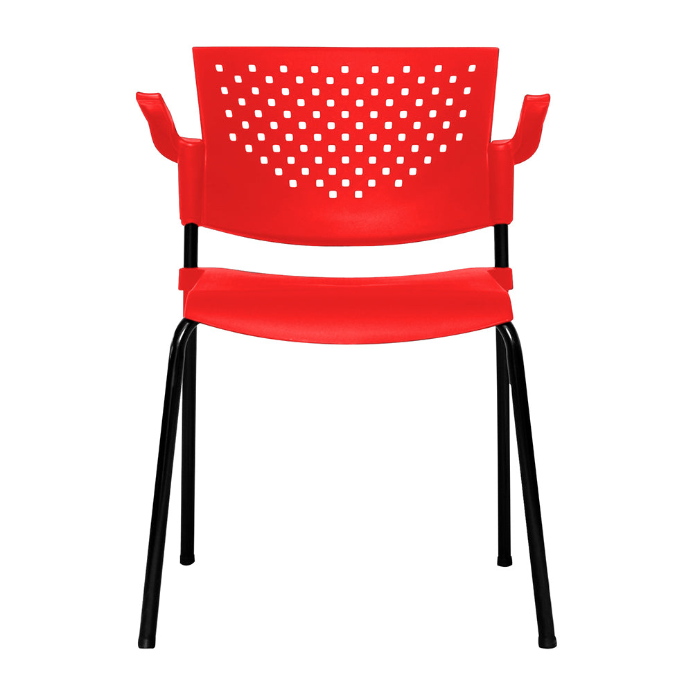 Silla Interlocutora Fly Con Brazos rojo
