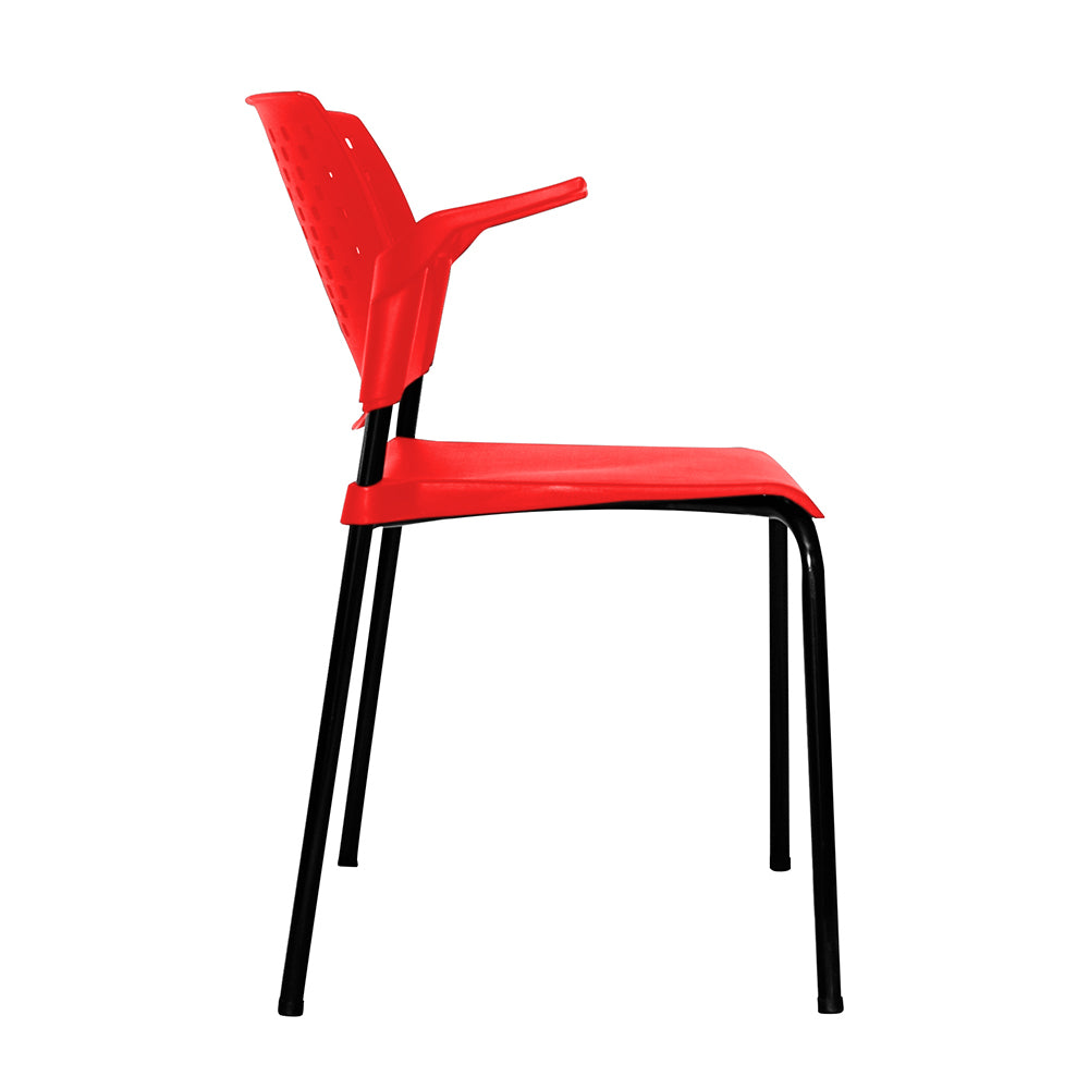 Silla Interlocutora Fly Con Brazos rojo