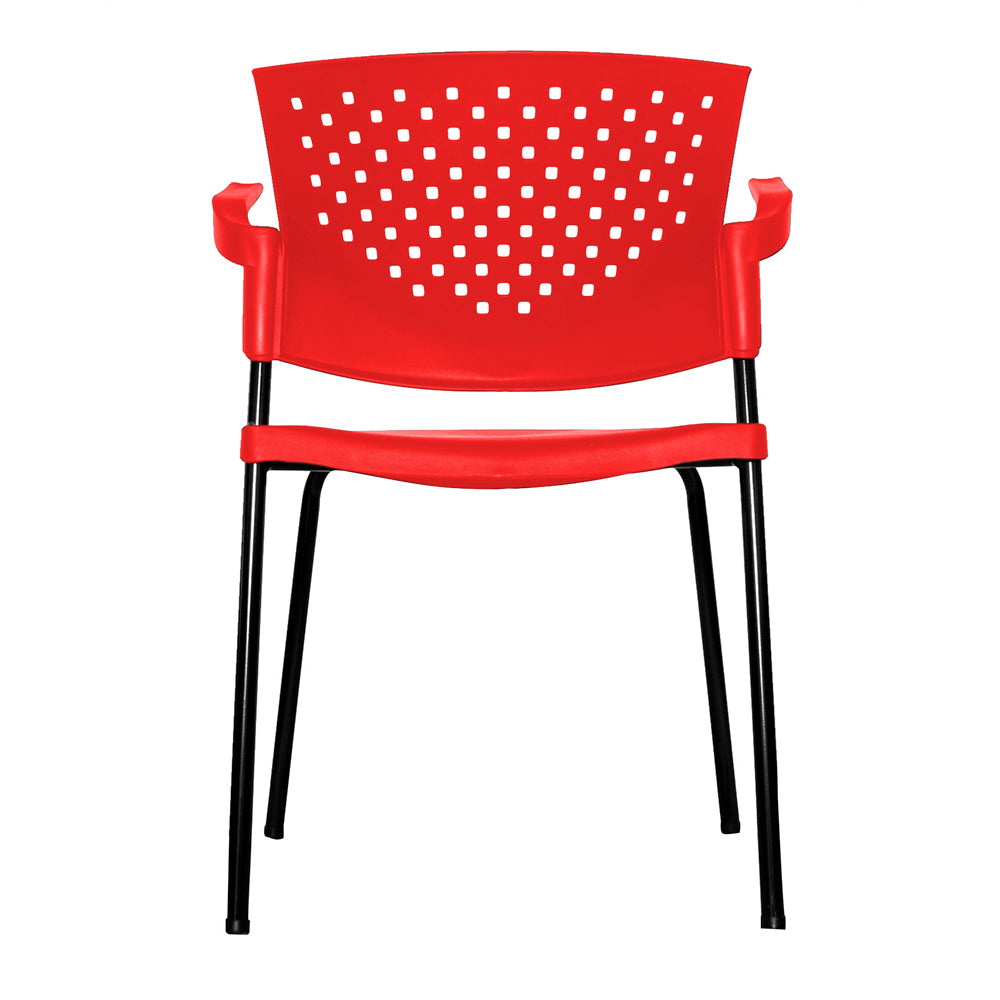 Silla Interlocutora Fly Con Brazos rojo