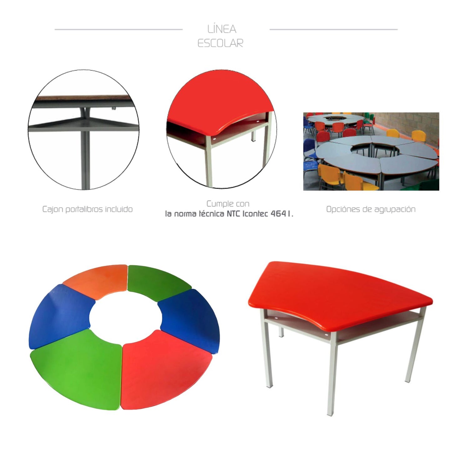 Pupitre Infantil Talla 1 Trapezo 59x120x53 azul