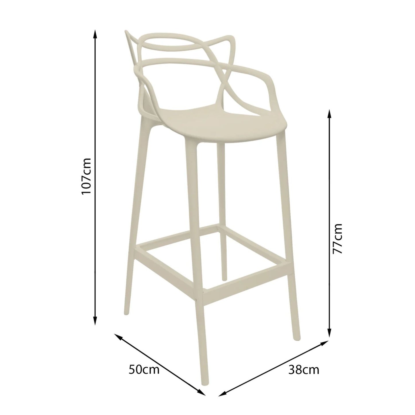 Silla de Barra Curvas Stream Beige