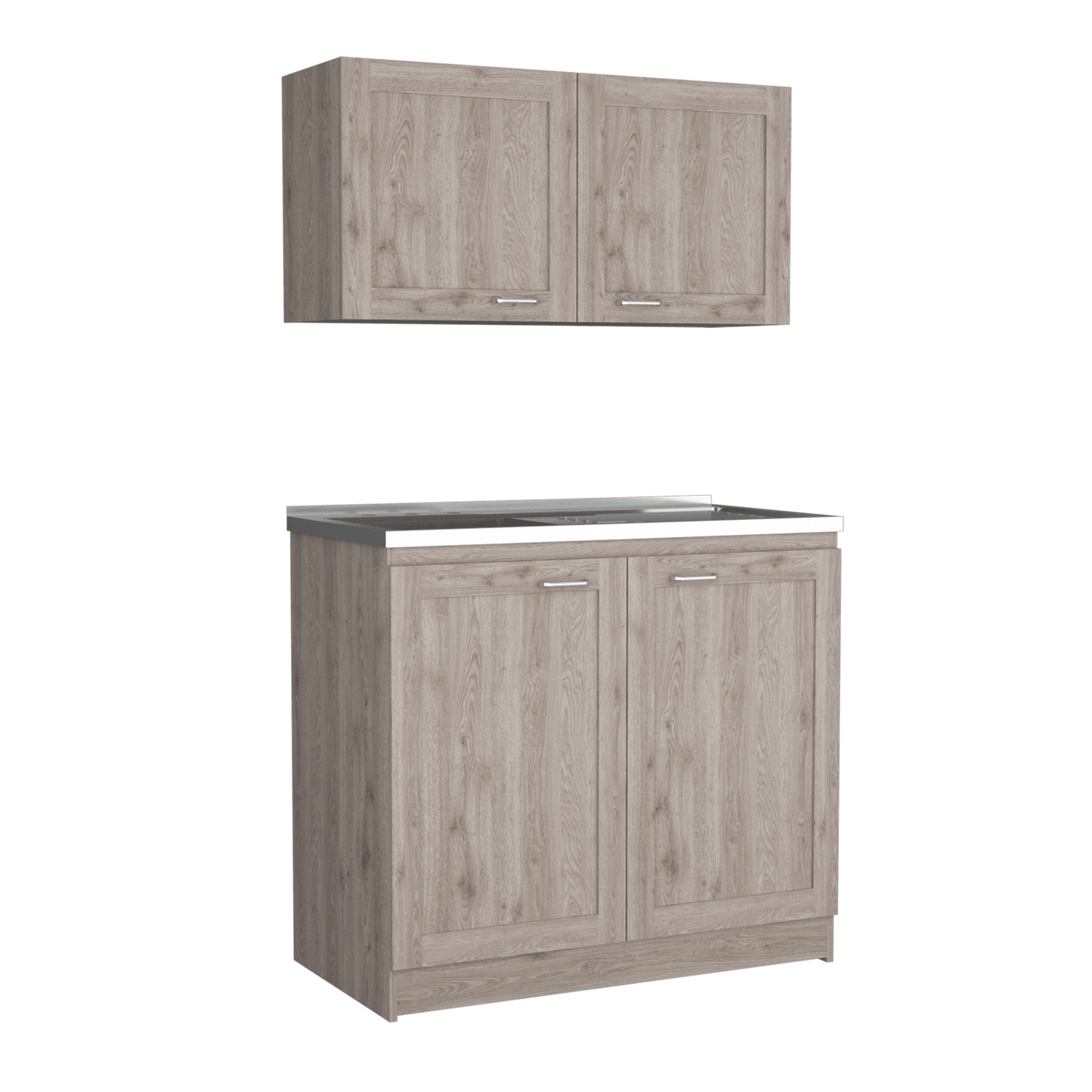 Cocina Integral Selari Ceniza Con Mesón Izquierdo
