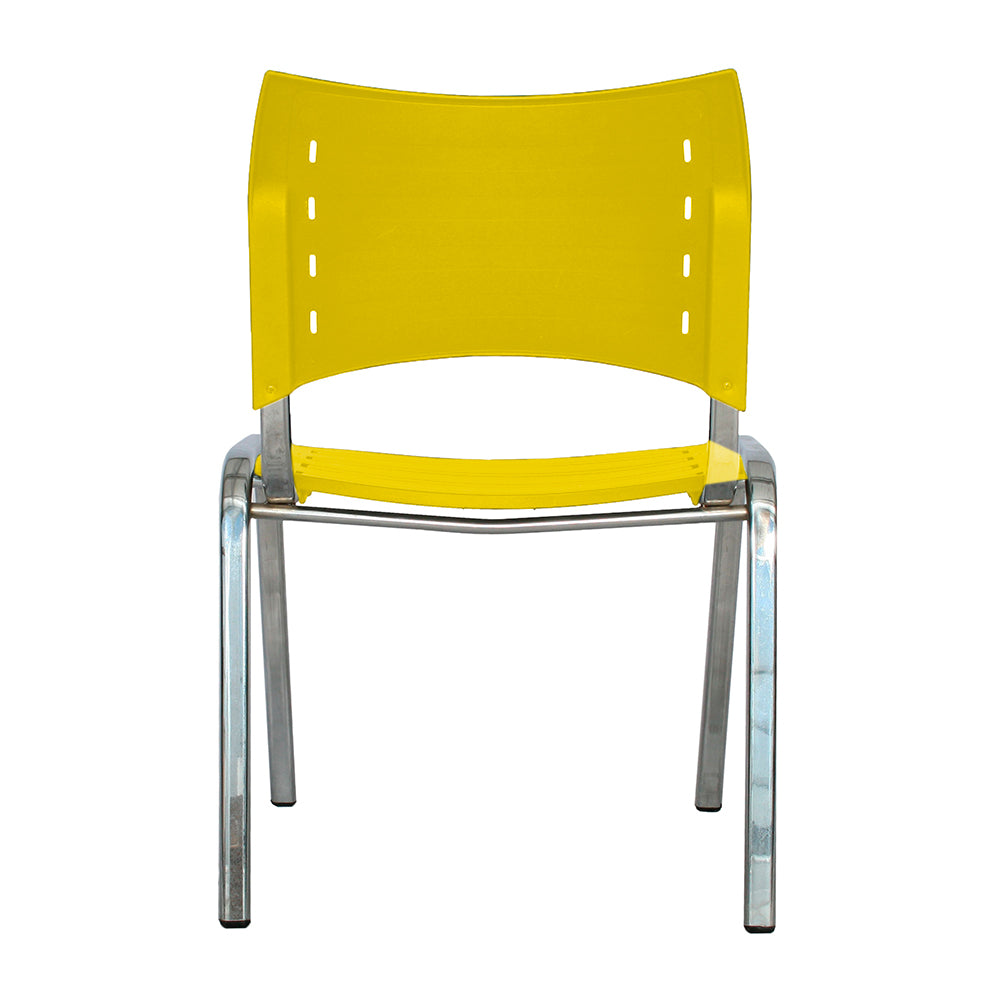 Silla Interlocutora Poole Base Cromada amarillo