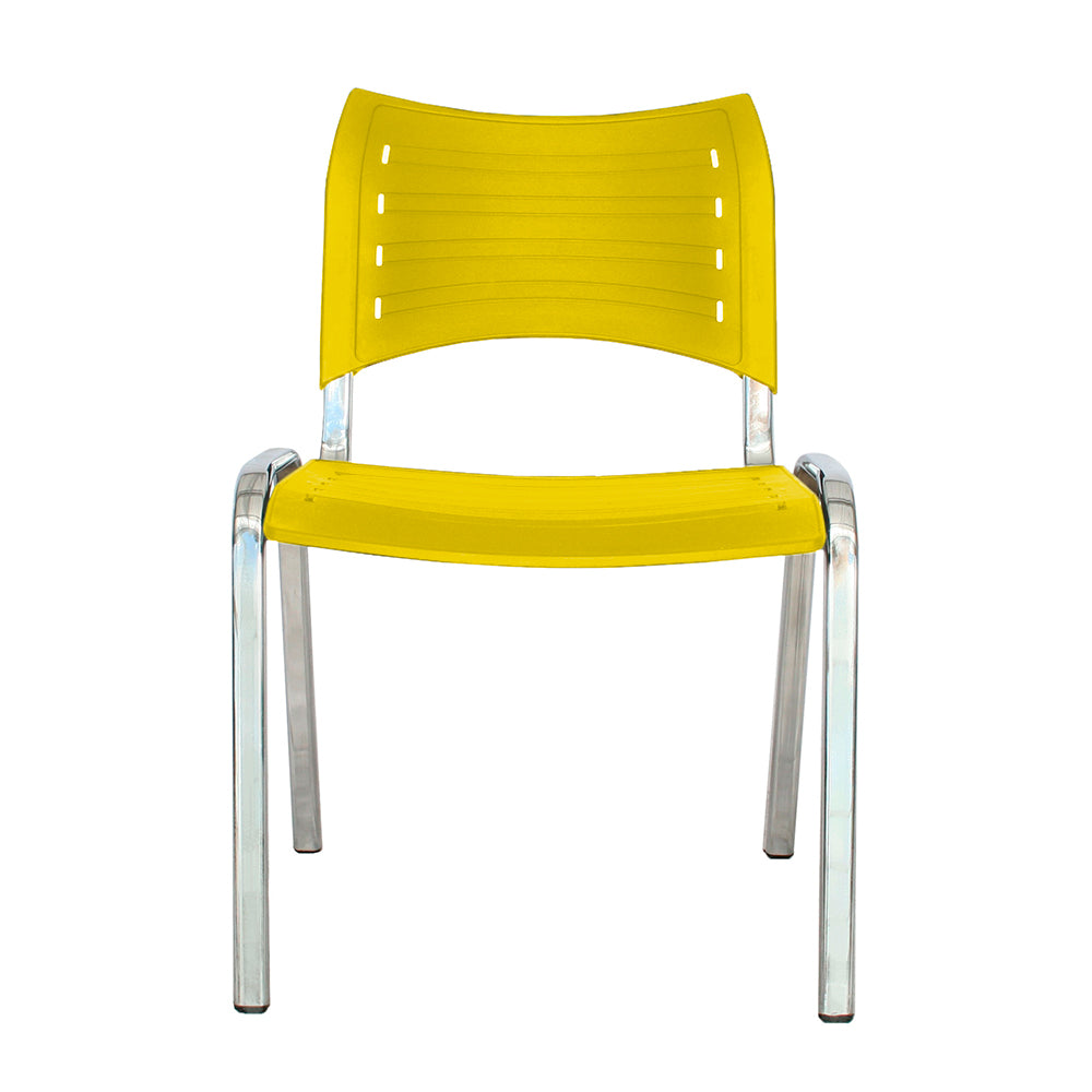 Silla Interlocutora Poole Base Cromada amarillo