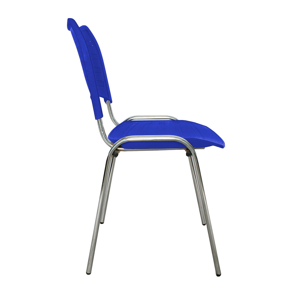 Silla Interlocutora Poole Base Cromada azul