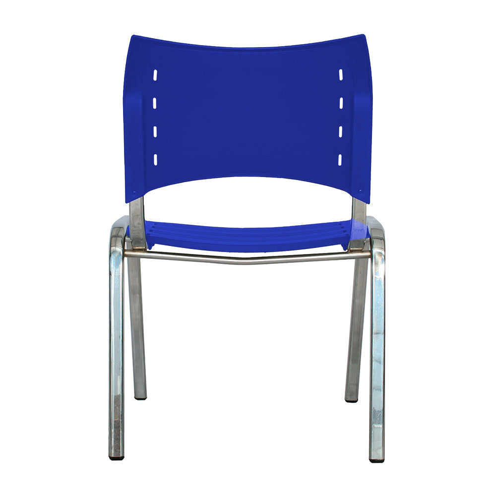 Silla Interlocutora Poole Base Cromada azul