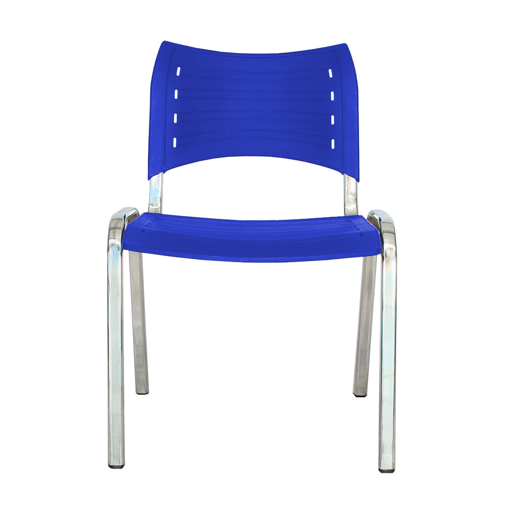 Silla Interlocutora Poole Base Cromada azul