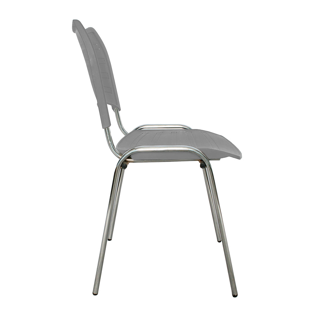 Silla Interlocutora Poole Base Cromada gris