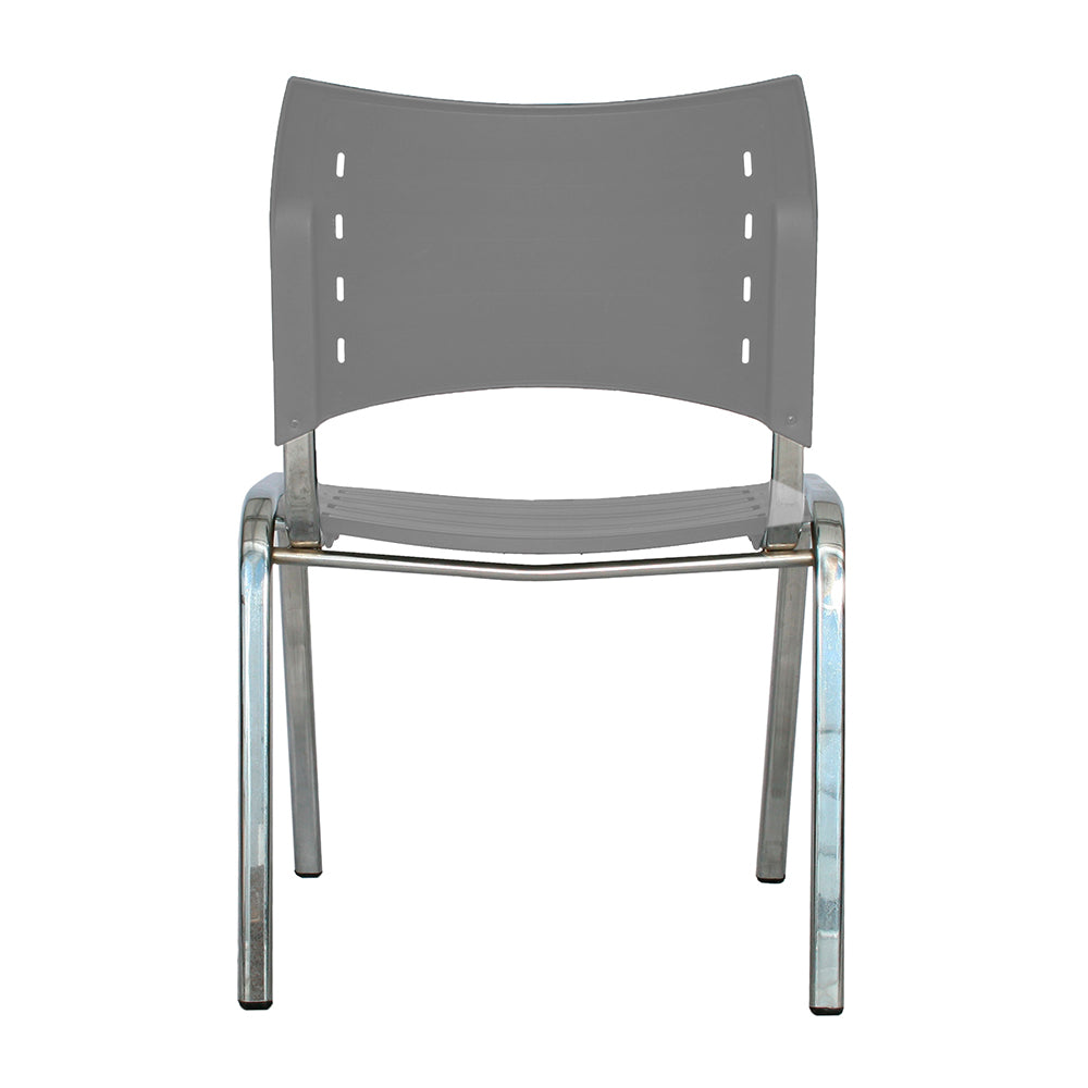 Silla Interlocutora Poole Base Cromada gris