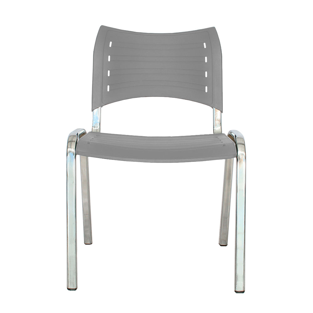 Silla Interlocutora Poole Base Cromada gris