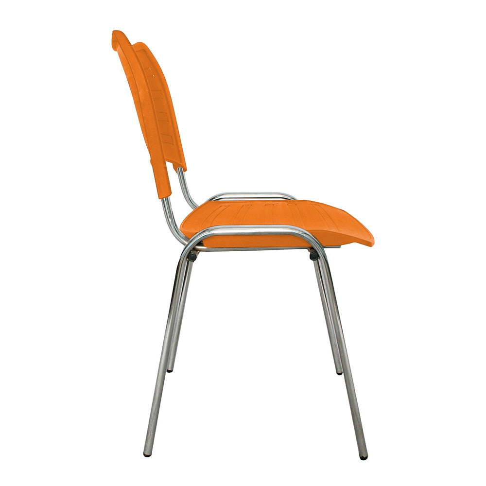 Silla Interlocutora Poole Base Cromada naranja