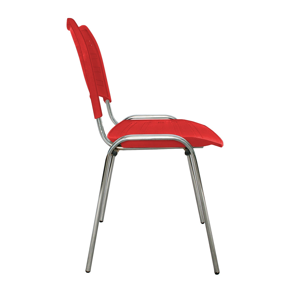 Silla Interlocutora Poole Base Cromada rojo
