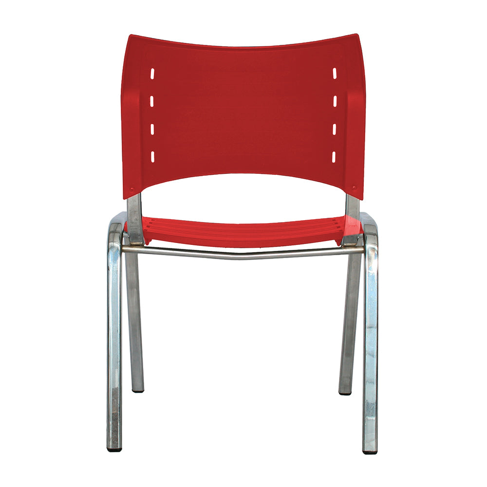 Silla Interlocutora Poole Base Cromada rojo