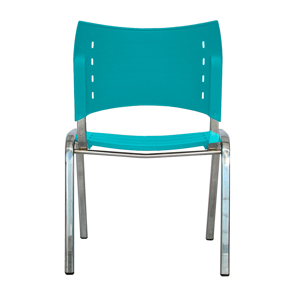 Silla Interlocutora Poole Base Cromada verde