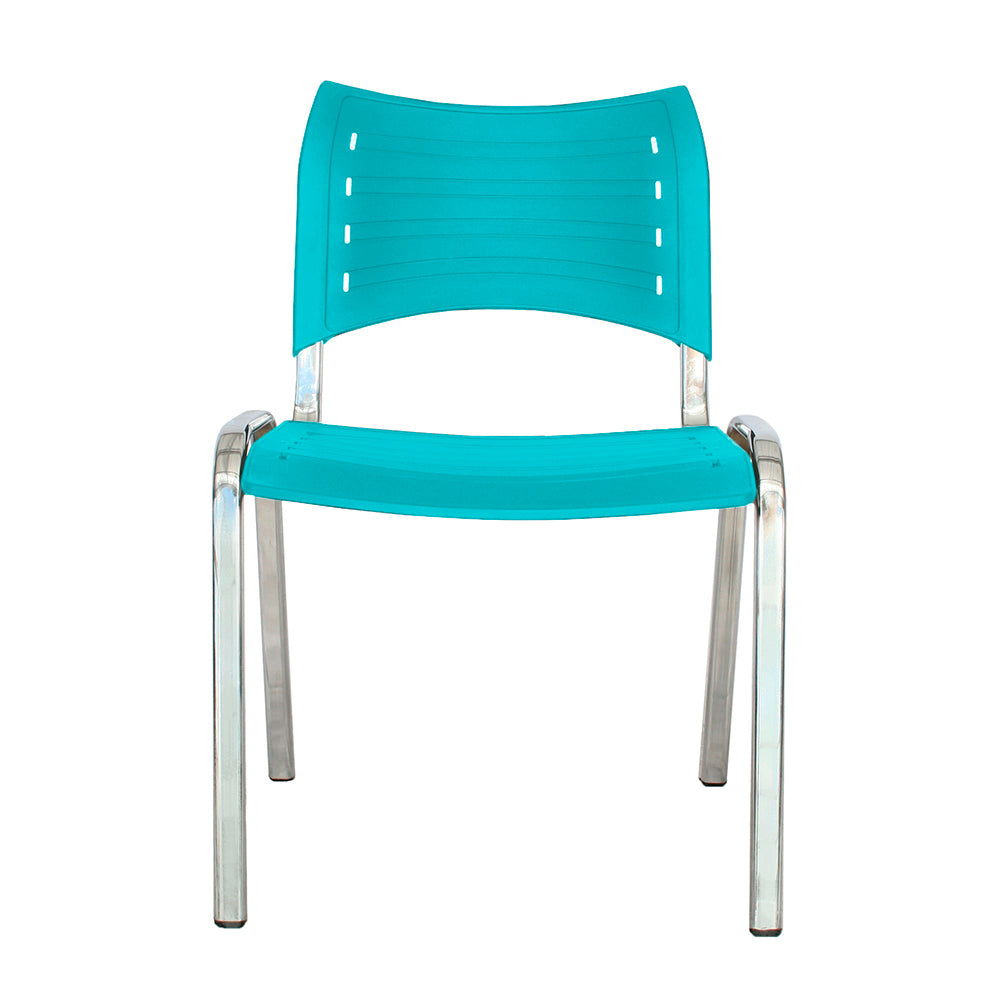 Silla Interlocutora Poole Base Cromada verde