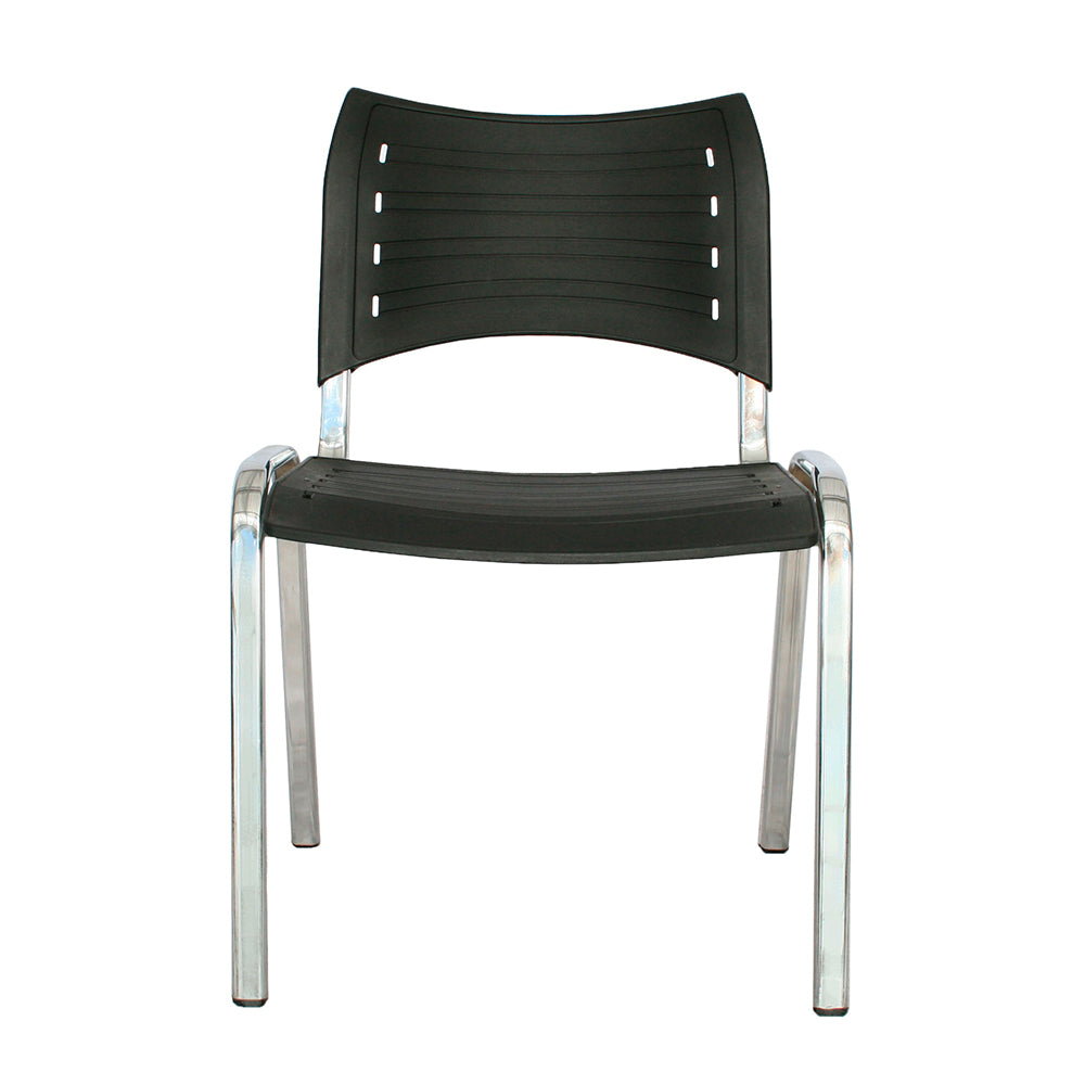 Silla Interlocutora Poole Base Cromada negro