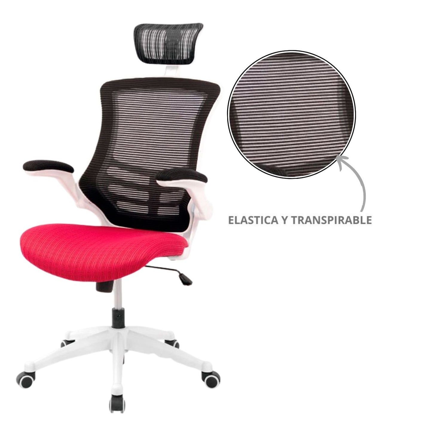 Silla De Oficina Lock Presidente Rojo Blanco