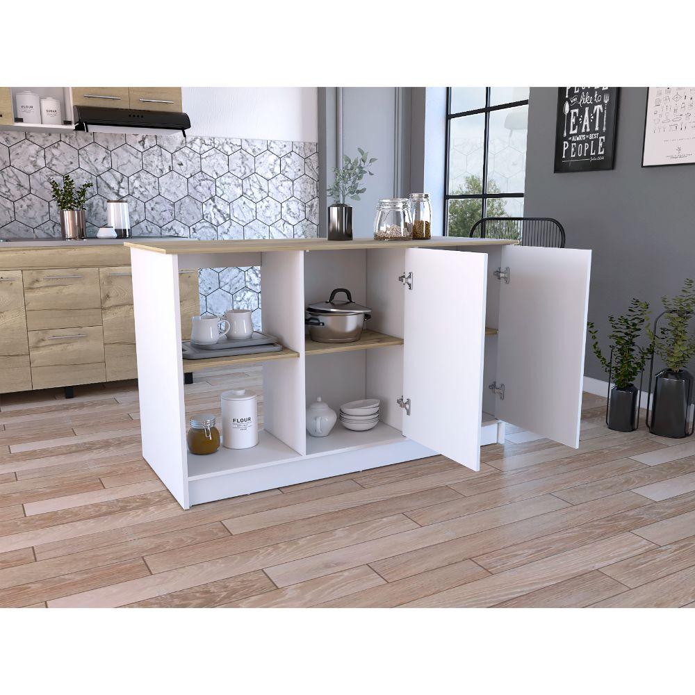 Barra De Cocina Halira Blanco Y Duna