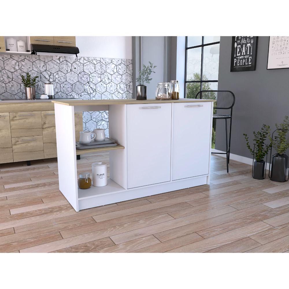 Barra De Cocina Halira Blanco Y Duna
