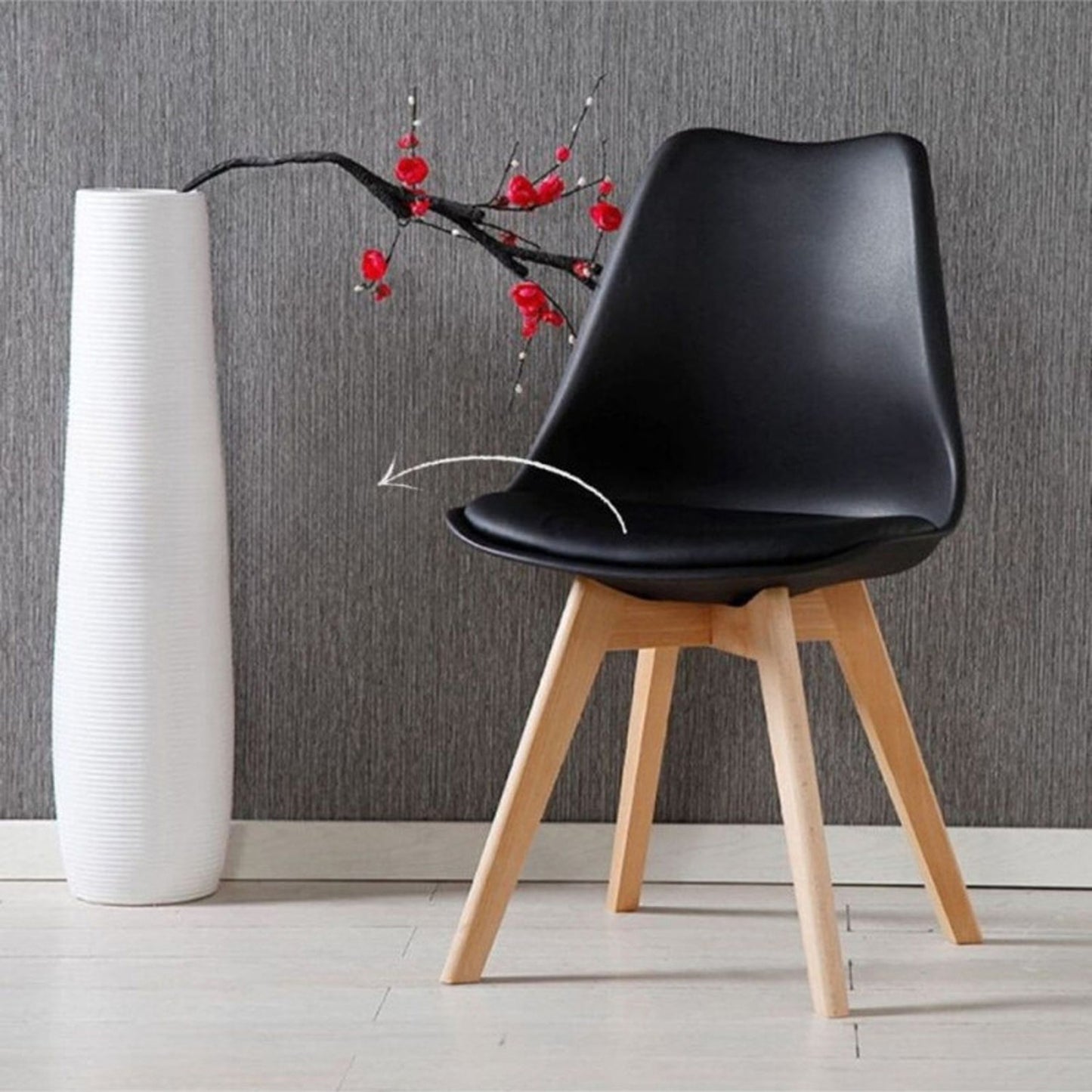 Set x2 Silla Tapizada Milano Negro
