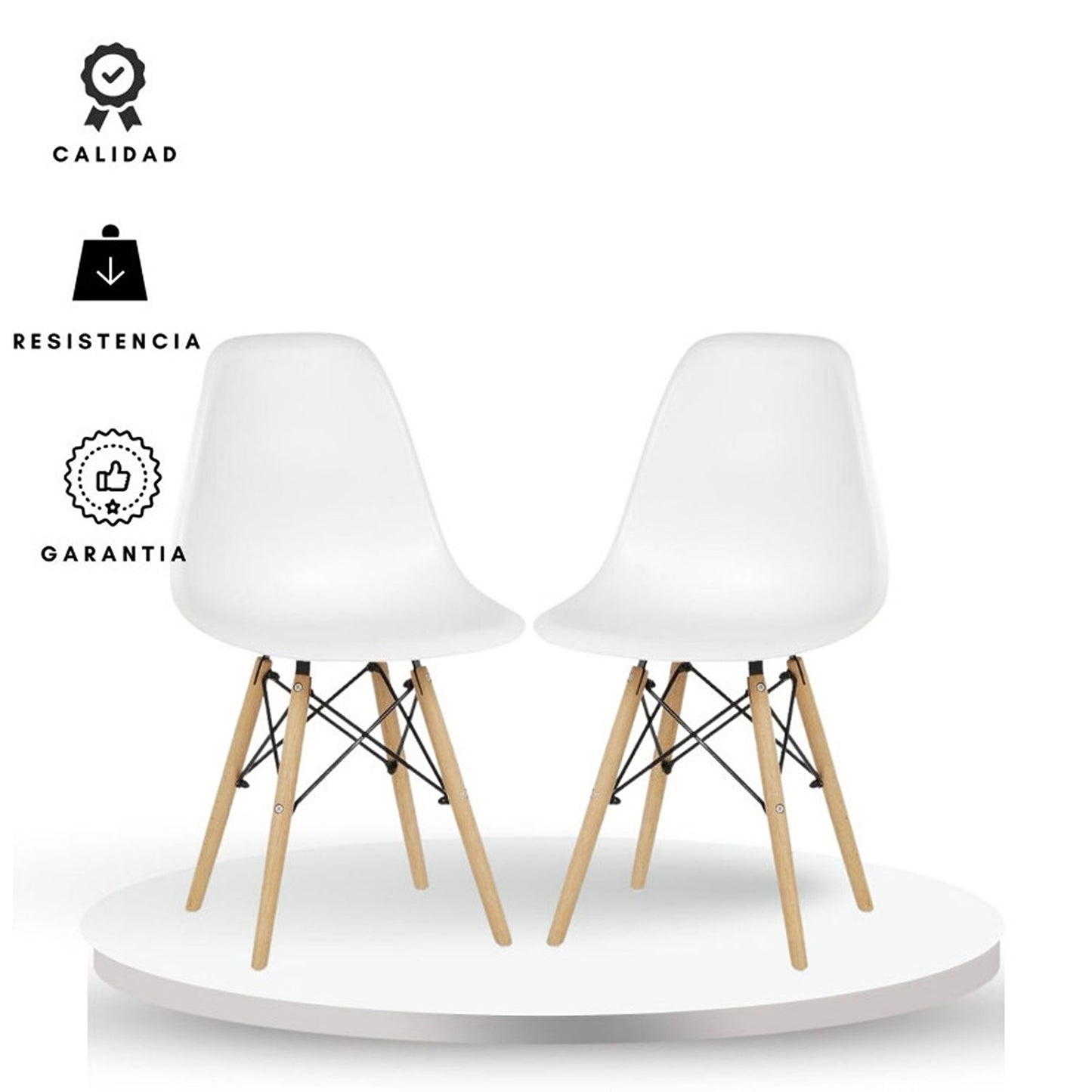 Set x2 Silla Eames Blanco