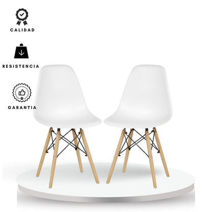 Set x2 Silla Eames Blanco