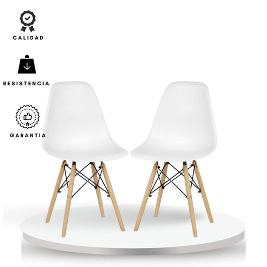 Set x2 Silla Eames Blanco