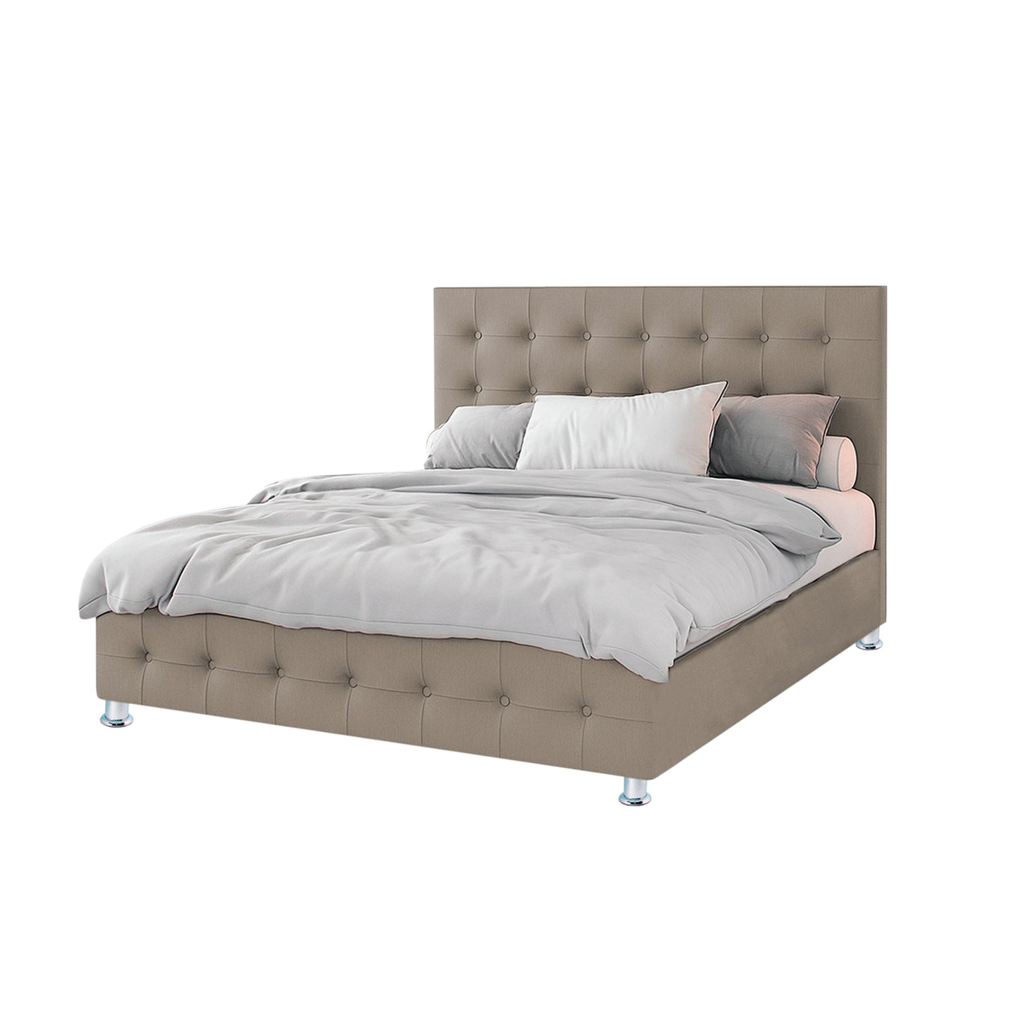 Base Cama Con Espaldar Semidoble Capital Taupe