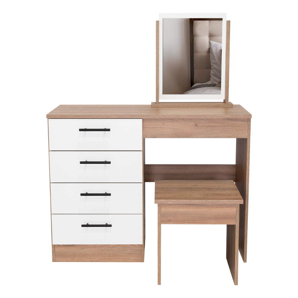 Mueble Tocador Okria Miel Y Blanco