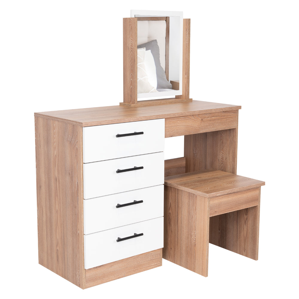 Mueble Tocador Okria Miel Y Blanco