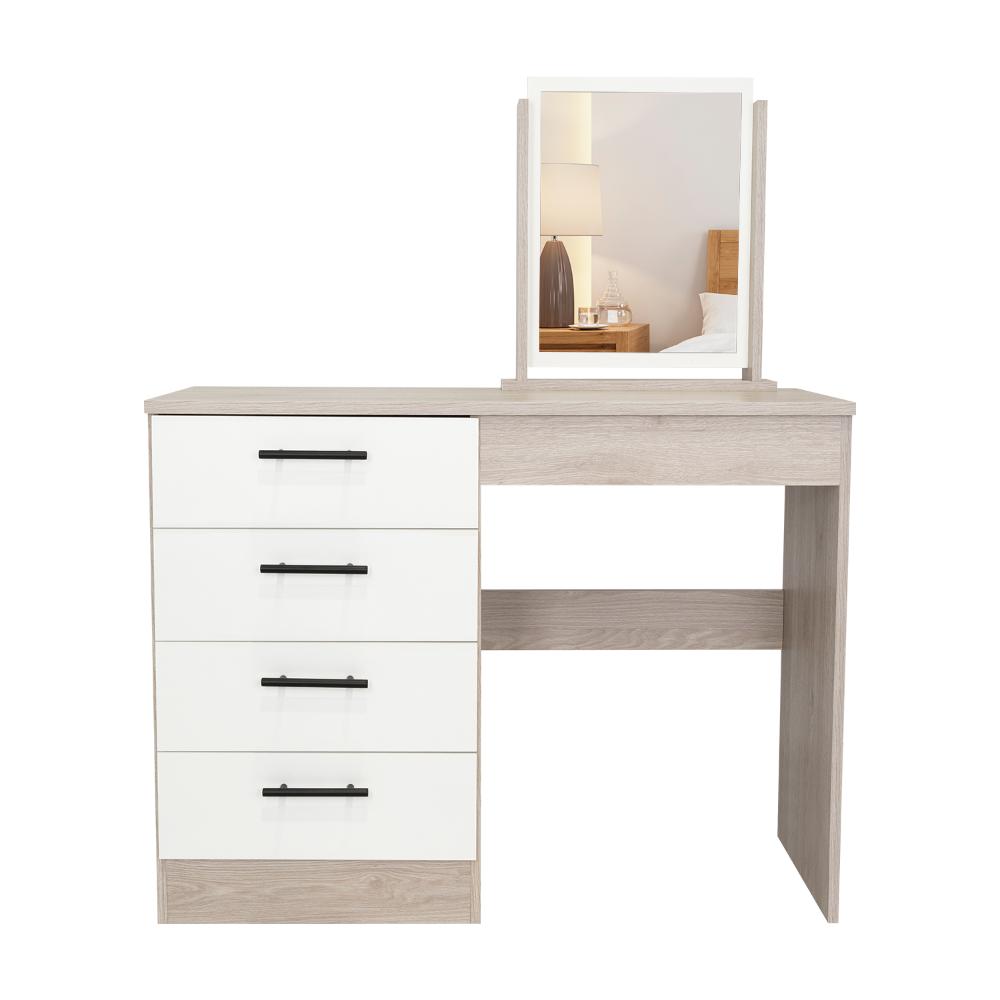 Mueble Tocador Okria Ceniza Y Blanco