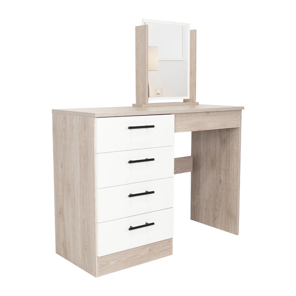 Mueble Tocador Okria Ceniza Y Blanco