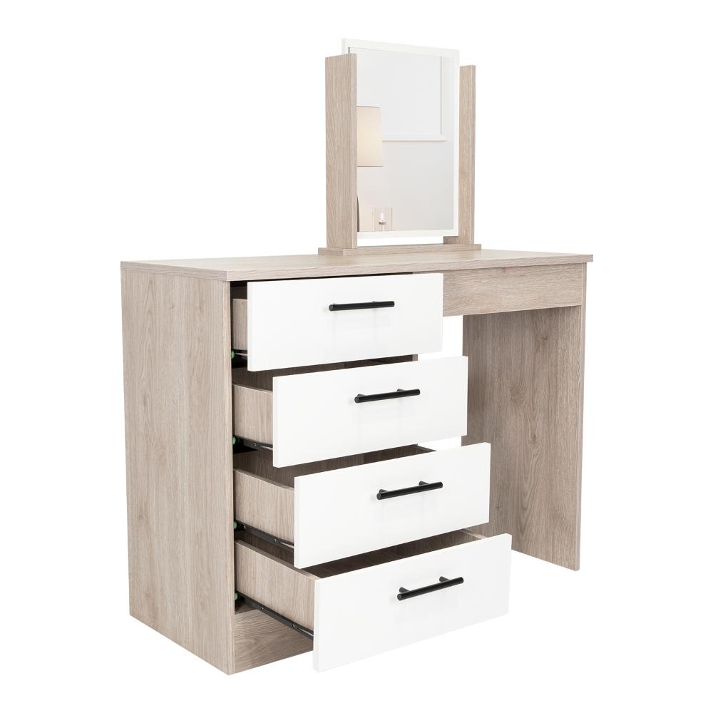 Mueble Tocador Okria Ceniza Y Blanco